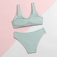 thumbnail image 3 of BOBOGOJP Girl's V Neck Ring Linked Bikini Sets Bathing Suits Two Piece Swimsuit (Light Blue, 8-9 Years), 3 of 6