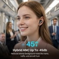 thumbnail image 4 of TOZO Hybrid ANC Bluetooth 5.3 Wireless Earbuds, 6 Mics, 55H Playtime, LED Display, Deep Bass, IPX8 Waterproof, Black, 4 of 10