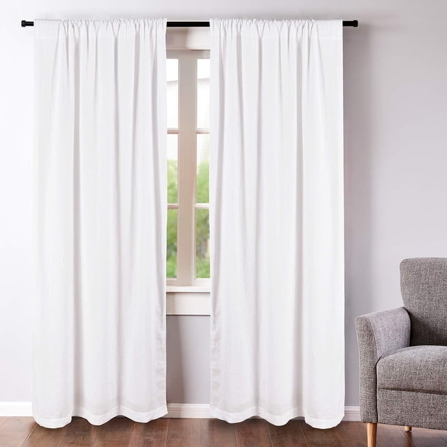 Levtex Home - 100 % Lin - Rideau de 84 Po (Ensemble de 2) - Lin Lavé - Blanc - Draperie (50 x 84 Po)