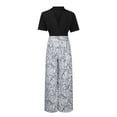 thumbnail image 4 of Ensemble 2 Pcs pour Femmes Été 2023 Haut Court Col en V et Pantalon Large, 4 of 8