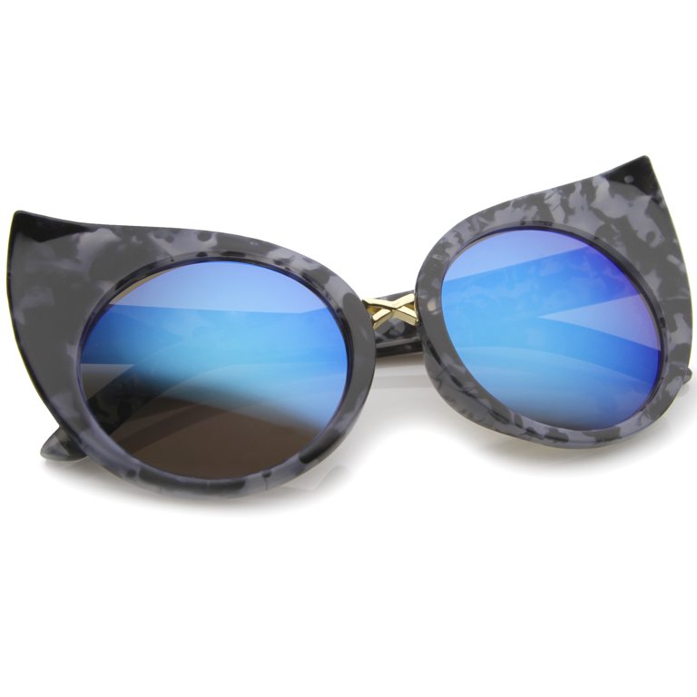 sunglassLA Unisex Womens Fashion Bold Marble Frame Mirrored  display picture 2