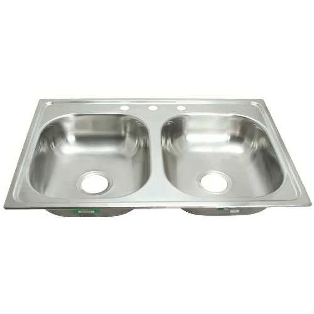 Colony® 33 x 22-Inch Stainless Steel 4-Hole Top Mount Double-Bowl