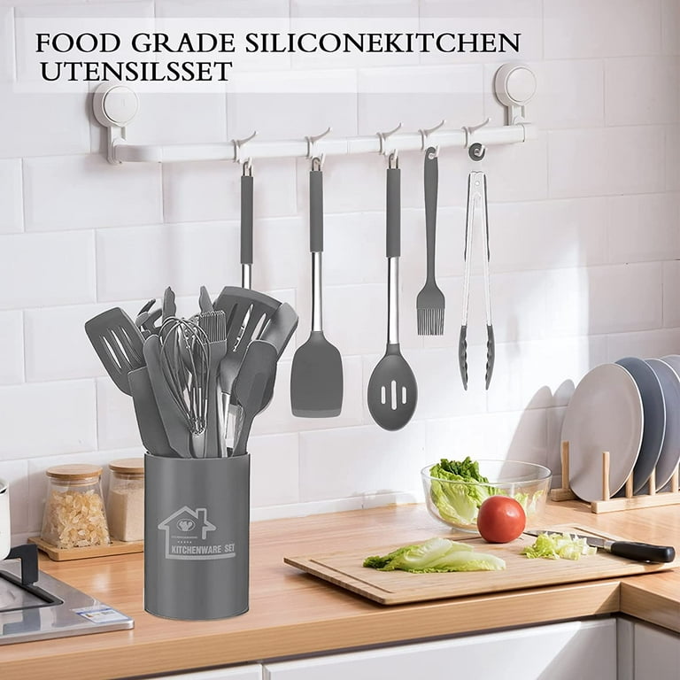 15-Piece Silicone & Stainless Steel Kitchen Utensil Set with