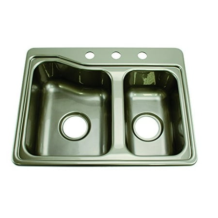 Lippert 209586 Better Bath Rv Double Sink 25 X 19 Stainless Steel Color