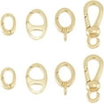 thumbnail image 1 of 8Pcs 4 Styles Brass Spring Gate Rings Cadmium Free & Lead Free Long-Lasting Plated Oval & Teardrop Real 18K Gold Plated 12~16.5x8~11.5x2.5~mm Hole: 1.8~6.5x2.5~8mm 2pcs/style, 1 of 5