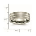 thumbnail image 6 of Titanium Brushed w/Sterling Silver Inlay 8mm Flat Band, 6 of 7
