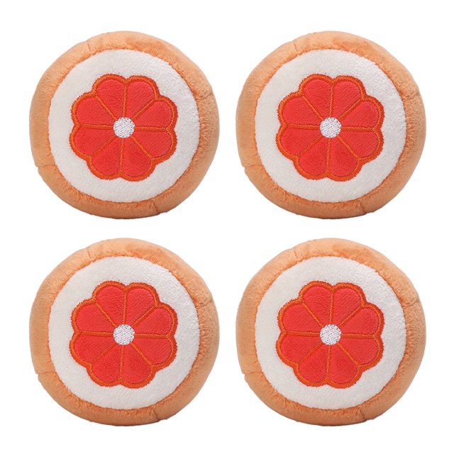 Juguete de peluche lindo con forma de fruta, juguete chirriante para gato, 4 Uds.