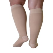 Plus Size Compression Stockings for Women and Men 20-30mmHg Beige, 5X-Large