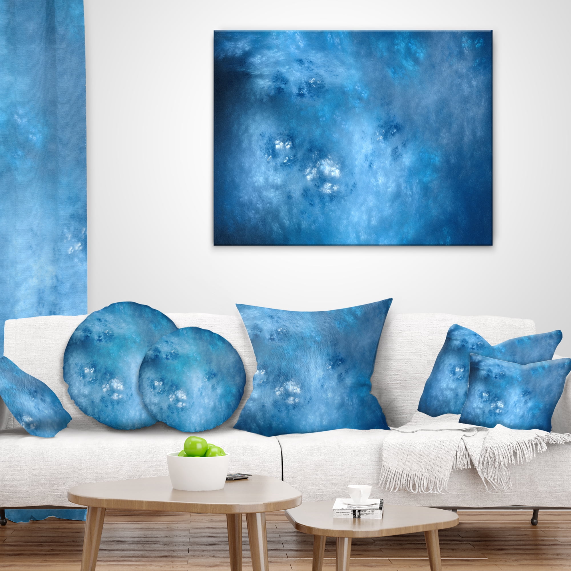 Designart Blur Clear Blue Sky with Stars - Abstract Throw Pillow - 12x20