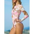 thumbnail image 6 of Asoul Womens Rash Guard UPF 50+ Long Sleeve Swim Shirt One Piece Bathing Suits Zipper Swimsuit, 6 of 7