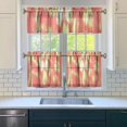 thumbnail image 3 of Watercolor Pink Oil Painting 3-Piece Kitchen Curtains Set Kitchen Curtains Sets with Valance for Windows Rod Pocket Machine Washable Kitchen Decor Decorations (54"x18"+2x27.5"x24"), 3 of 6