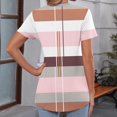 thumbnail image 3 of T-shirts Femmes Haut d'Été Manches Courtes Col Rond Mode Décontracté T-Shirt Femme Rose Clair m, 3 of 3