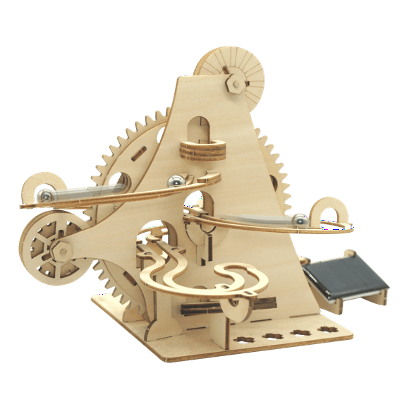 Flip Toys Solar Powered Wooden Marble Run – Coaster, STEM Toy Kit for ages 8 & Above