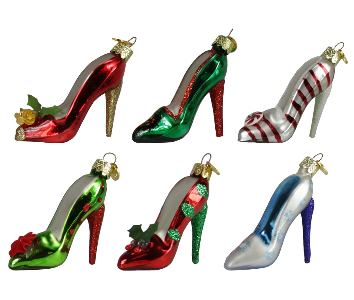 Ornaments Details about Glittered Ornate Stiletto Shoe Hanging Ornament ...