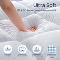 thumbnail image 3 of QUEEN ROSE King Mattress Topper, Extra Thick Cooling Mattress Pad Cover, 400 TC Cotton Pillow Top Protector, 8-21 inch Deep Pocket, Soft Spiral Fiber Pad for Back Pain, Down Alternative Fill, White, 3 of 8