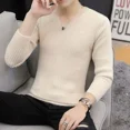 thumbnail image 4 of Suéter de punto para hombre, color beige, cuello en V, liso, liso, ropa para hombre, jerseys de color liso, estilo coreano, novedad en Over Fit, invierno 2024, 4 of 4