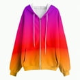 thumbnail image 6 of Towmus Zip Up Hoodie Women Trendy Gradient Printed Long Sleeve Full Zipper Plus Size Coat Fall Jacket Hooded Sweatshirt With Pockets, 6 of 6