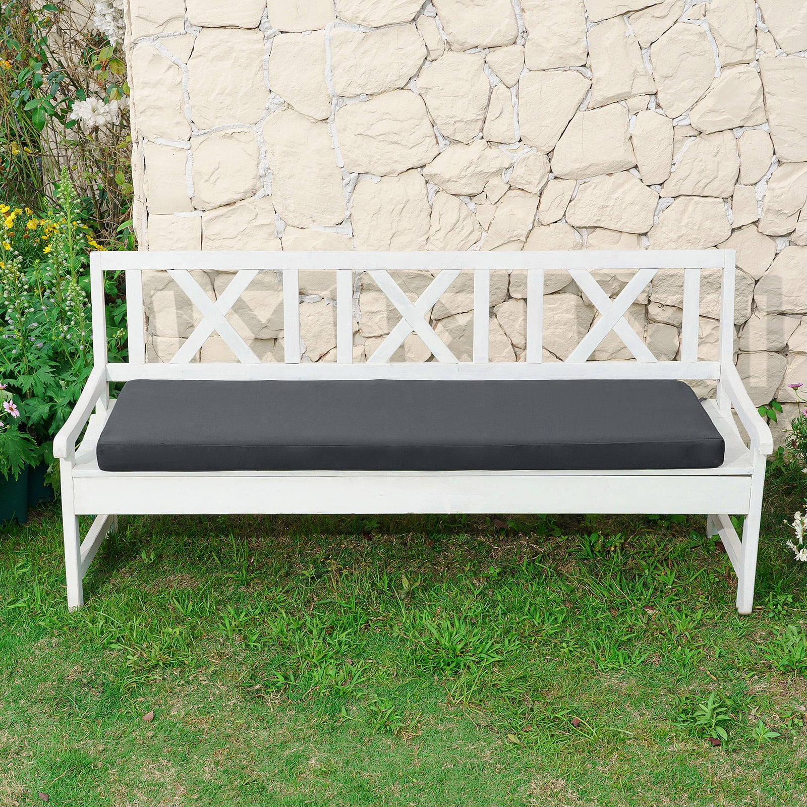 Yeerswag 59” x 18” Outdoor Bench Cushion, Water Resistant Non-Slip Removable for Garden Furniture