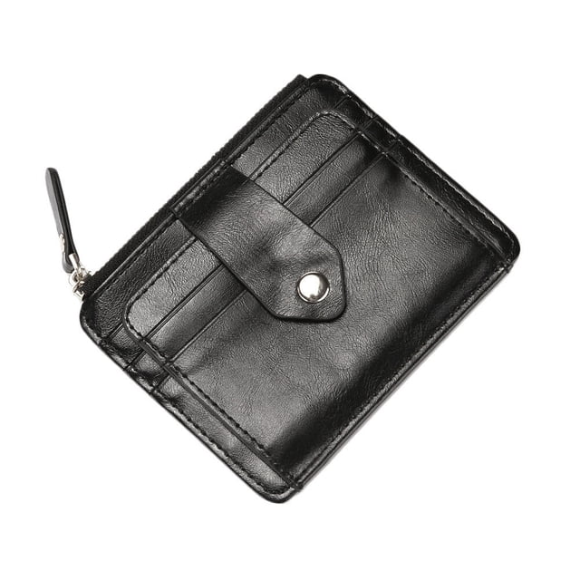 EeaseMX Cartera con cremallera para hombre, tarjetero, moderna, monedero, color negro