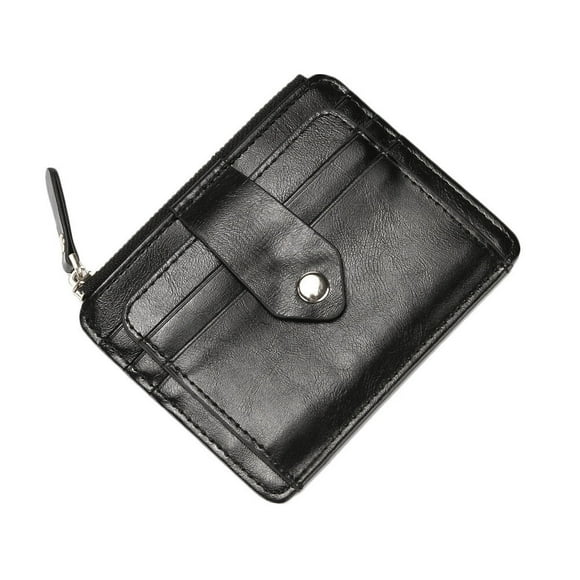 EeaseMX Cartera con cremallera para hombre, tarjetero, moderna, monedero, color negro