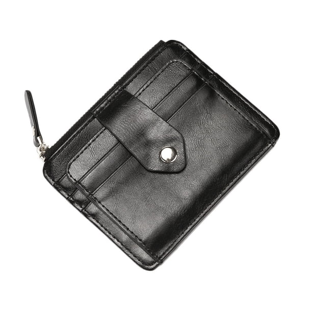 EeaseMX Cartera con cremallera para hombre, tarjetero, moderna, monedero, color negro