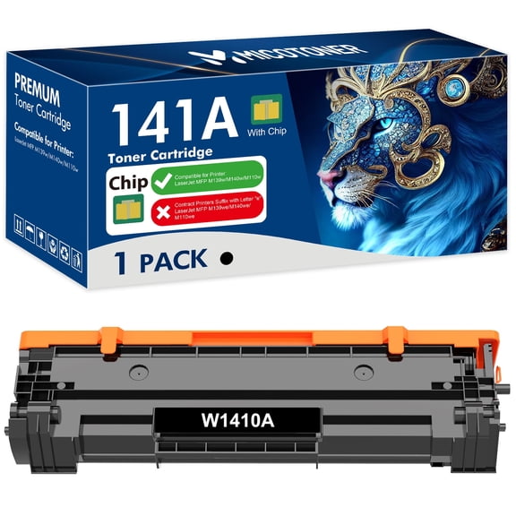 True Image 141A Toner Cartridge (With Chip) Compatible for HP 141A W1410A M110w LaserJet MFP M140w M139w Printer (Black, 1-Pack)