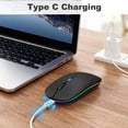 thumbnail image 4 of SANPTENT LED Wireless Mouse, Slim Rechargeable Silent Mouse, 2.4G Portable USB Optical Computer Mice with USB Receiver - Black, 4 of 7