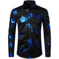 thumbnail image 1 of Camisas hawaianas con flores, camisas de moda para hombre, blusas playeras de manga larga, ropa para hombre, blusas Voion, camisas masculinas con flores, 1 of 6