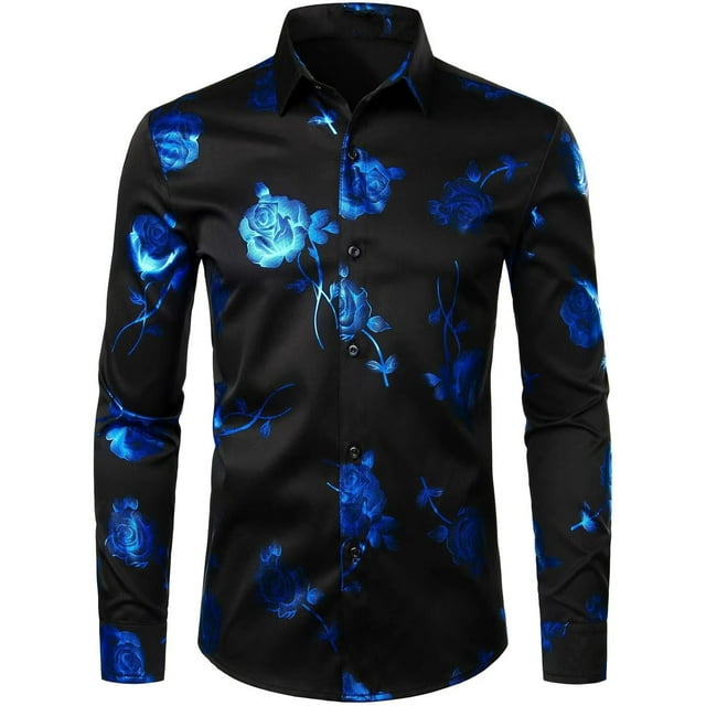 Camisas hawaianas con flores, camisas de moda para hombre, blusas playeras de manga larga, ropa para hombre, blusas Voion, camisas masculinas con flores