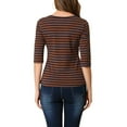 thumbnail image 4 of Unique Bargains Women's Halloween Costume 1/2 Sleeve Round Neck Floral Top L Brown Navy, 4 of 8