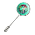 thumbnail image 2 of Mermaid Holding Trident Circle Art Nouveau Kelp Stick Pin Stickpin Hat Brooch, 2 of 5