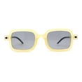 thumbnail image 2 of Hipster Vintage Styling Rod Arm Narrow Rectangle Sunglasses Beige Light Black, 2 of 4