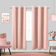 thumbnail image 1 of Juego de 2 cortinas KOUFALL, opacas, con aislamiento térmico, 183 cm, color rosa, 1 of 6
