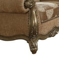 thumbnail image 2 of Scrolled Crown Top Fabric Chair with Cabriole Legs Beige and Brass, 2 of 3
