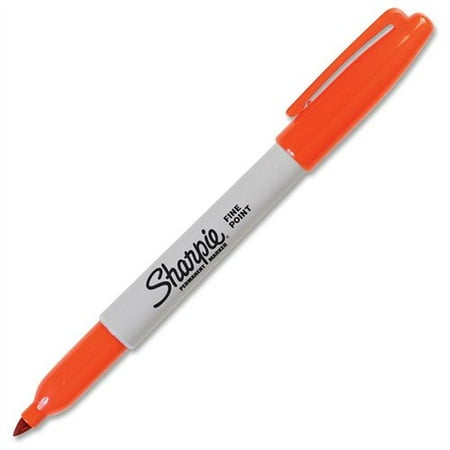 Opaque Permanent Marker Style Pen - Sharpie Pen Style Permanent Marker - Fine Marker Point Type - Point Marker Point Style - Orange Ink - 1 Each (SAN30036)