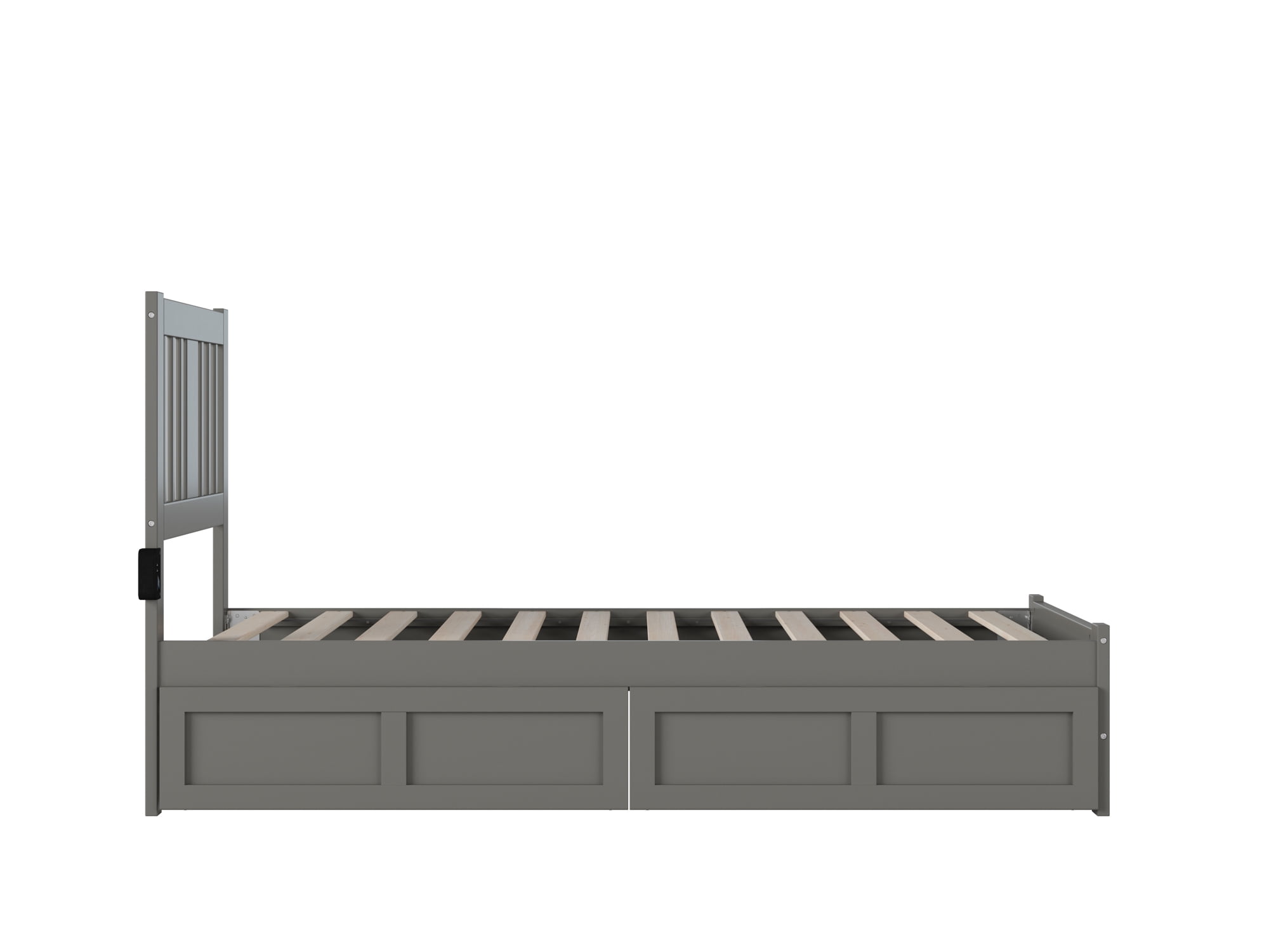 AFI Tahoe Twin Wood Platform Bed with Headboard Footboard & 2 Storage Drawers, Grey