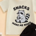 thumbnail image 5 of mgoYE Toddler Baby Boy Summer Clothes Boys Outfit Letter Print Short Sleeve T-Shirt Tops + Shorts Set (Beige,0-6 Months), 5 of 6