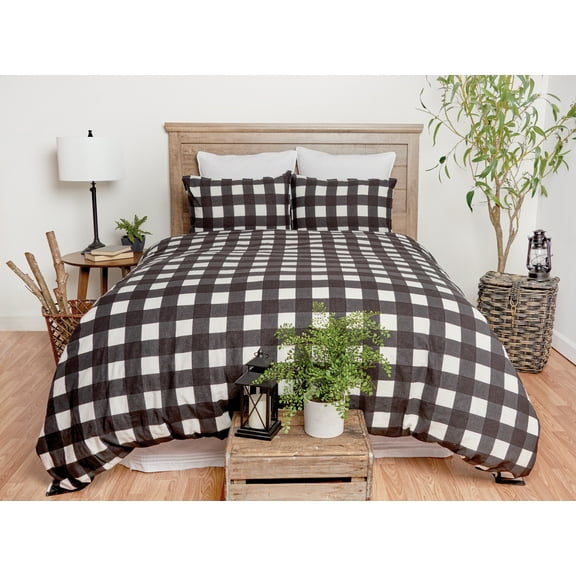 Buffalo Check Black Full/Queen 3 Piece Duvet Set