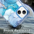 thumbnail image 6 of Mantto for iPhone 15 Case, 3 in 1 Slim Hybrid Crystal Rubber Bumper Cute Marble Pattern Hard PC Soft Silicone Drop Protection Women Girls Cover for iPhone 15, Blue Pink Marble, 6 of 6