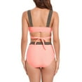 thumbnail image 6 of Penkiiy Two Piece Swimsuits Tummy Control Twist Hollow Bikini Sets High Waisted Criss Cross 2 Piece Bathing Suits XL Pink, 6 of 6