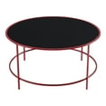 thumbnail image 2 of Furniture of America Rockbel Table Basse Ronde Contemporaine avec Dessus en Verre, Rouge, 2 of 5