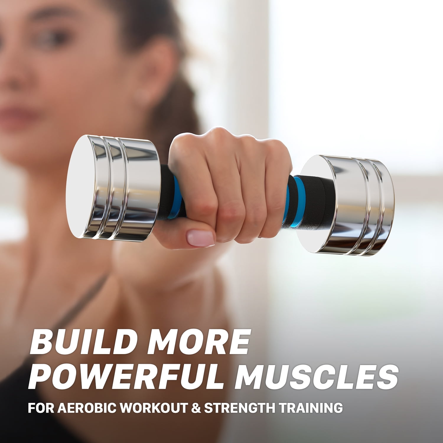 Chromed Steel Dumbbell Set 20 lb Pair (10 lb / 14 lb / 16 lb / 20lb) Ultracompact & Adjustable Dumbbells Set with Foam Handles Home Gym Workout (2 × 20 lb)