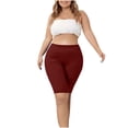 thumbnail image 6 of biudgviw Athletic Shorts for Women Compression Mid Rise Biker Yoga Shorts Plus Size Summer Workout Knee Length Leggings, 6 of 7