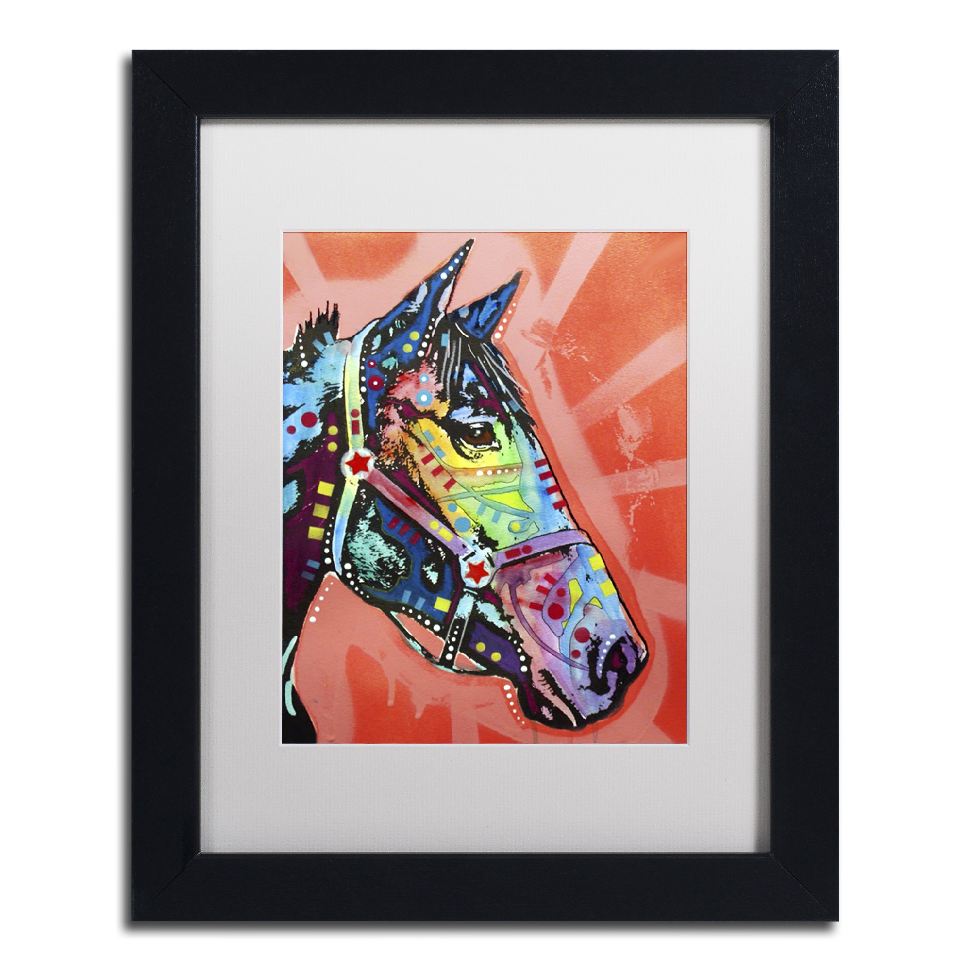 Trademark Fine Art 'WC Horse 3' Canvas Art by Dean Russo, White Matte, Black Frame