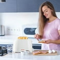 thumbnail image 3 of Aiwa 2-Slice Toaster with Wide Slots, 6 Browning Settings, and Crumb Tray, White, 3 of 8