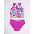 thumbnail image 3 of Rswnyirn Kids Girls 2-Piece Swimsuit Swimming Cover-Up Sets Tops with Bottoms Skirt Pink 12-14, 3 of 7