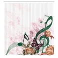 thumbnail image 2 of Ambesonne Music Shower Curtain, Music Roses Romance Victorian, 69"Wx70"L, Dark Teal, 2 of 4