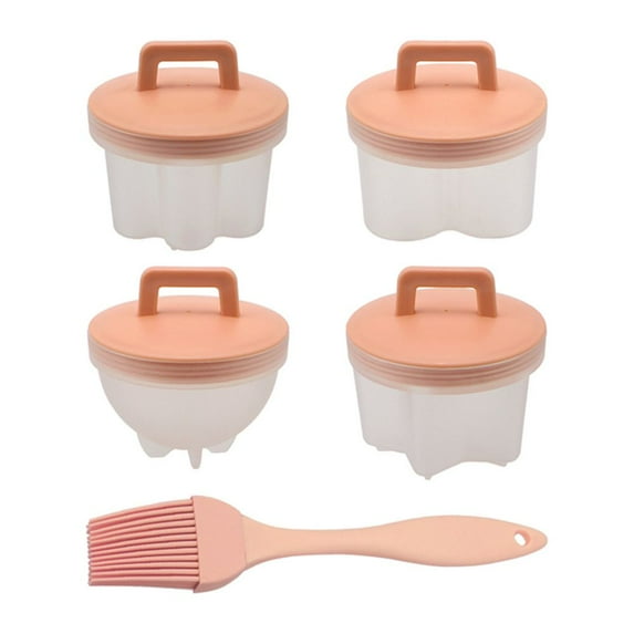 4Pcs/Set Cute Cookware Cooking Tools Kitchen Accessories Steamed Egg Mould Egg Boiler Eggise Cooker Breakfast Supplies PINK