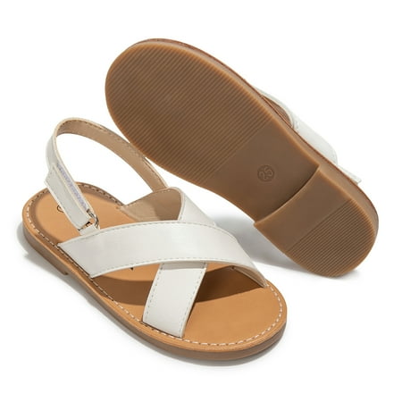 

Meckior Toddler Girls Boys Sandals Open Toe Summer PU leather Shoes for Little Kids