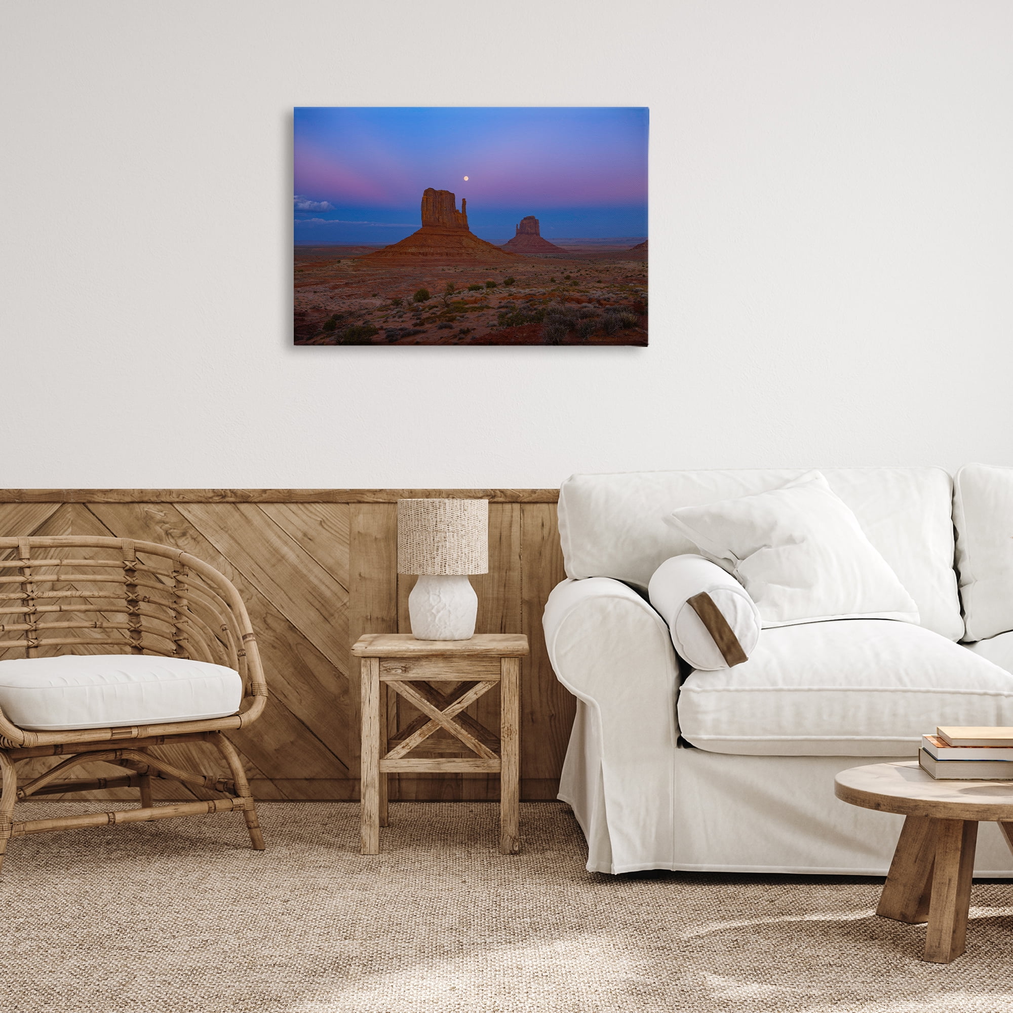 Stupell Industries Moon over Canyon Mesa Landscape & Nature Photography Wrapped Canvas Art Print Wall Art, 30 x 20